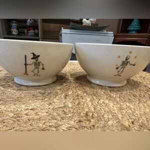 Rae Dunn Halloween ceramic bowls skeleton